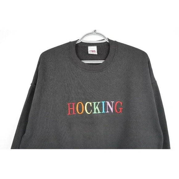 Vintage Collegiate Sweatshirt 90s Hocking Embroidery L | Item #672 - Picture 3 of 7